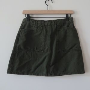 Army Green BDG (Urban Outfitters) zip back skirt